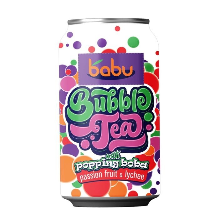 SUC BABU BUBBLE TEA PASSION FRUCT+LYCHEE 315ML DOZA