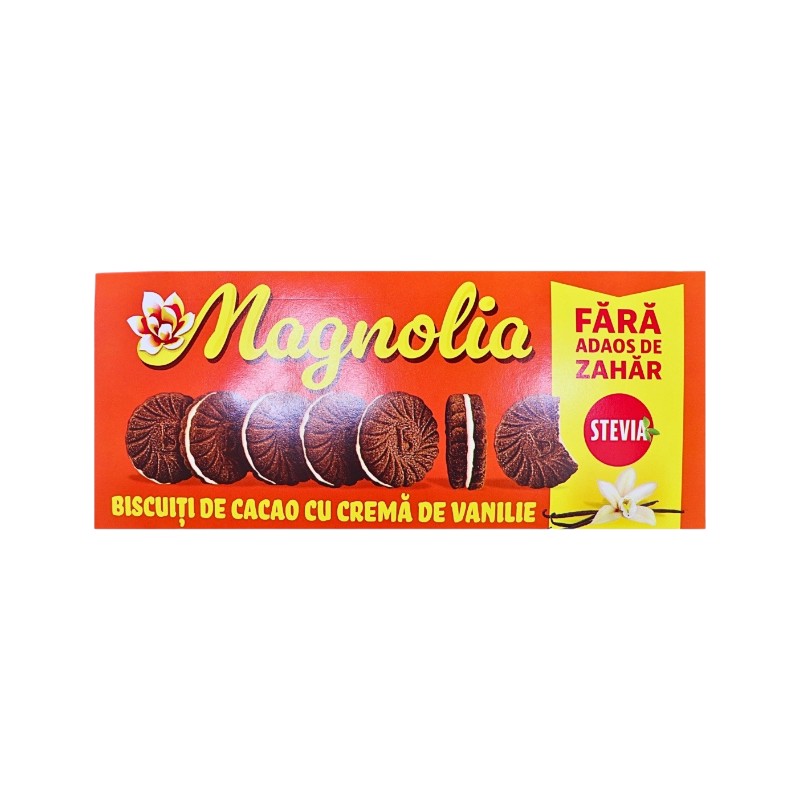 BISCUITI MAGNOLIA FARA ZAHAR CI CACAO SI VANILIE 130G