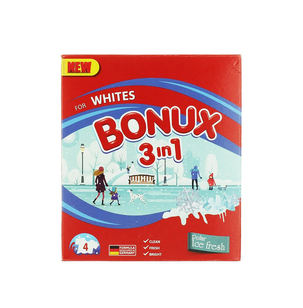DETERGENT DE RUFE BONUX 3IN1 ICE FRESH PUDRA AUTOMAT 400G