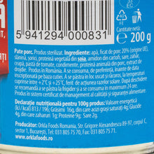 Încarcă imaginea în vizualizatorul Galerie, PATE FICAT DE PORC ARDEALUL 200G
