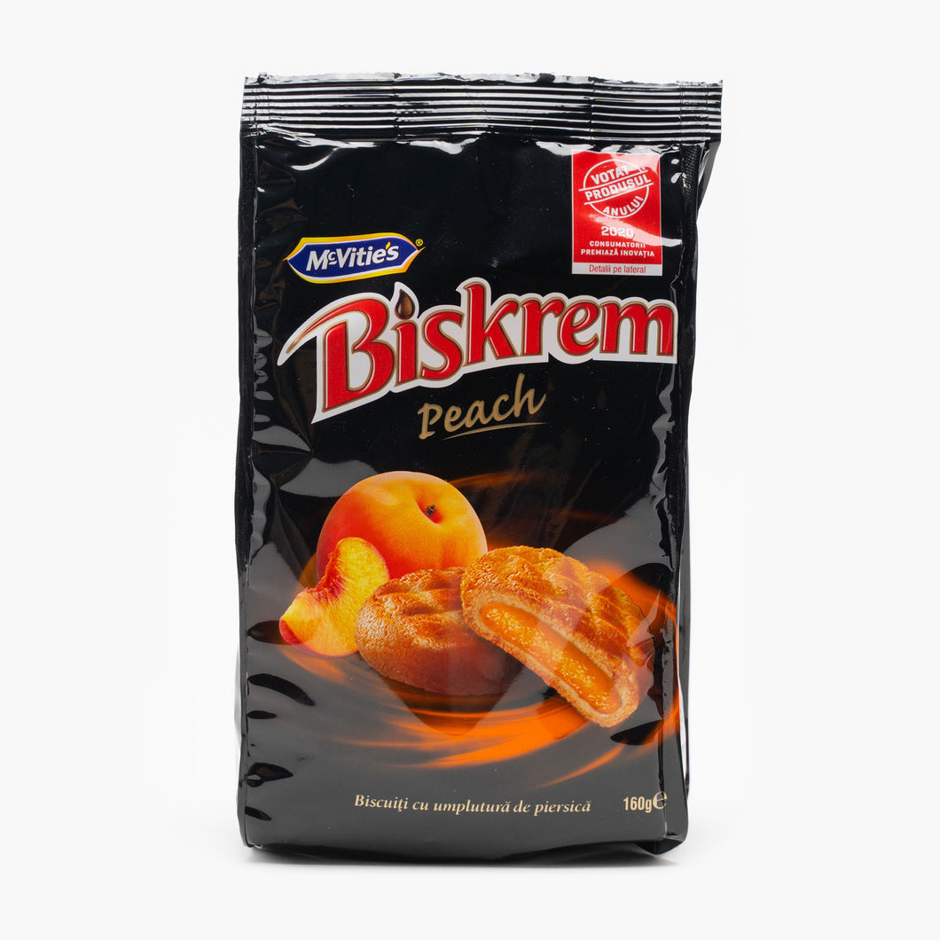 BISCUITI BISKREM PIERSICA 160GR