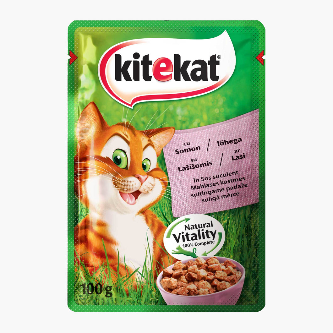 HRANA PENTRU PISICI KITEKAT CU SOMON 100G