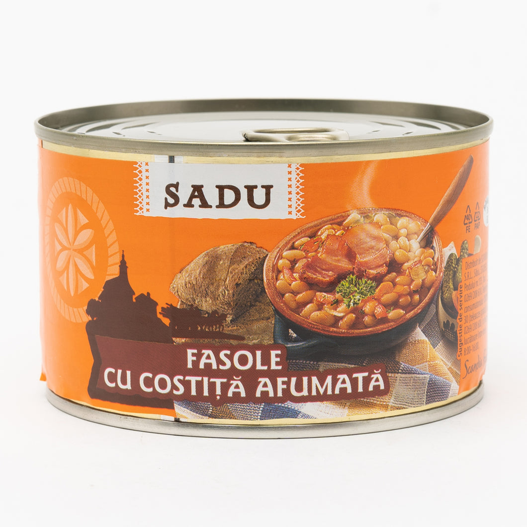 FASOLE CU COSTITA AFUMATA SADU 400G