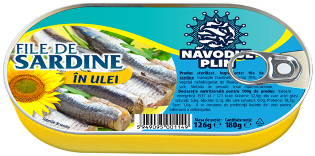 FILE DE SARDINE NAVODUL PLIN IN ULEI 170G