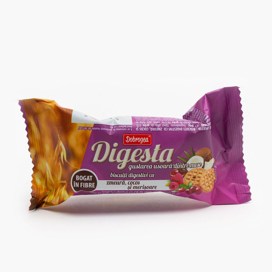 BISCUITI DIGESTIVI ZMEURA & COCOS 84G