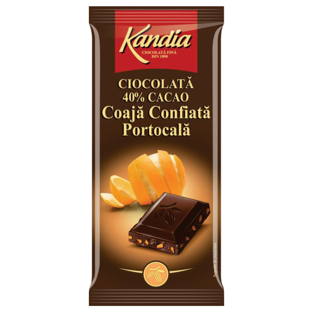 CIOCOLATA KANDIA COAJA PORTOCALA CACAO 40% 80G