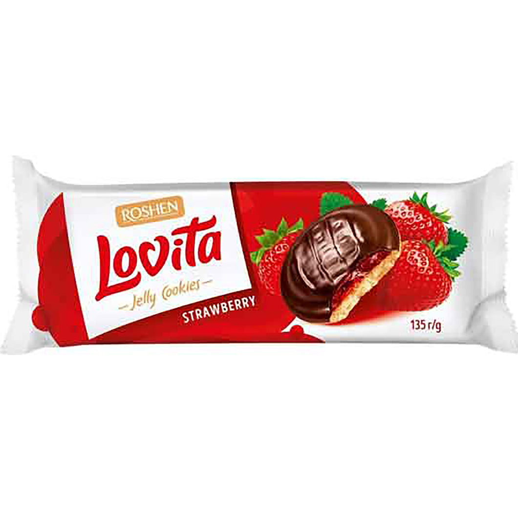 BISCUITI ROSHEN LOVITA JELLY CAPSUNI 135G