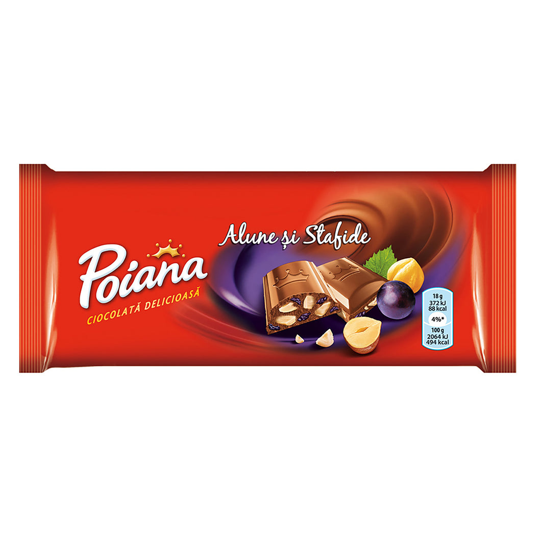 CIOCOLATA POIANA ALUNE SI STAFIDE 90G