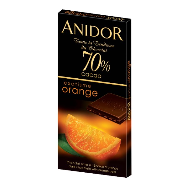 CIOCOLATA ANIDOR ORANGE CACAO 70% 85G