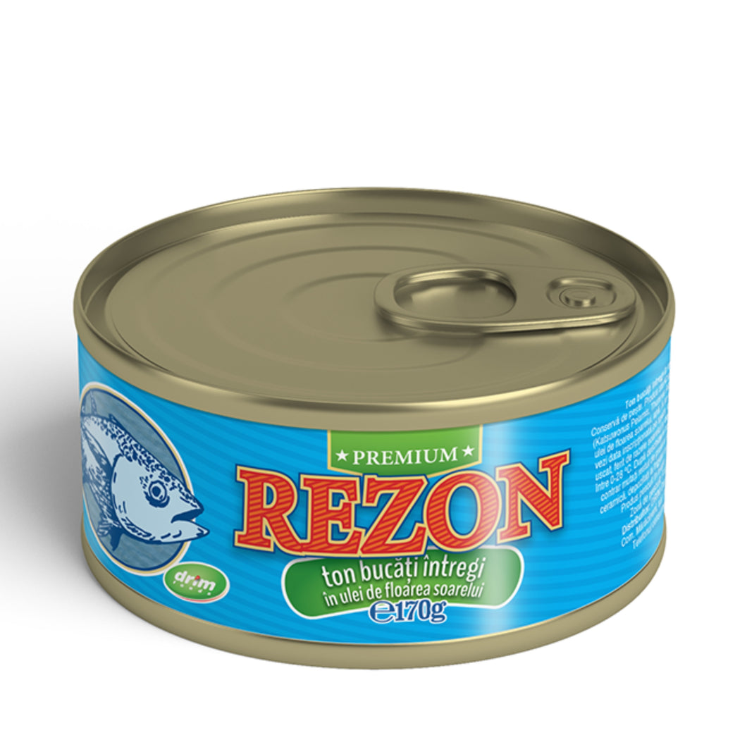 TON REZON BUCATI INTREGI IN ULEI DE FLOAREA SOARELUI 170G
