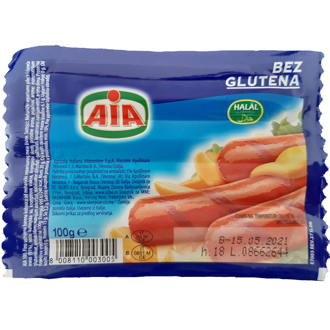 CRENVURSTI AIA CU PUI 100G