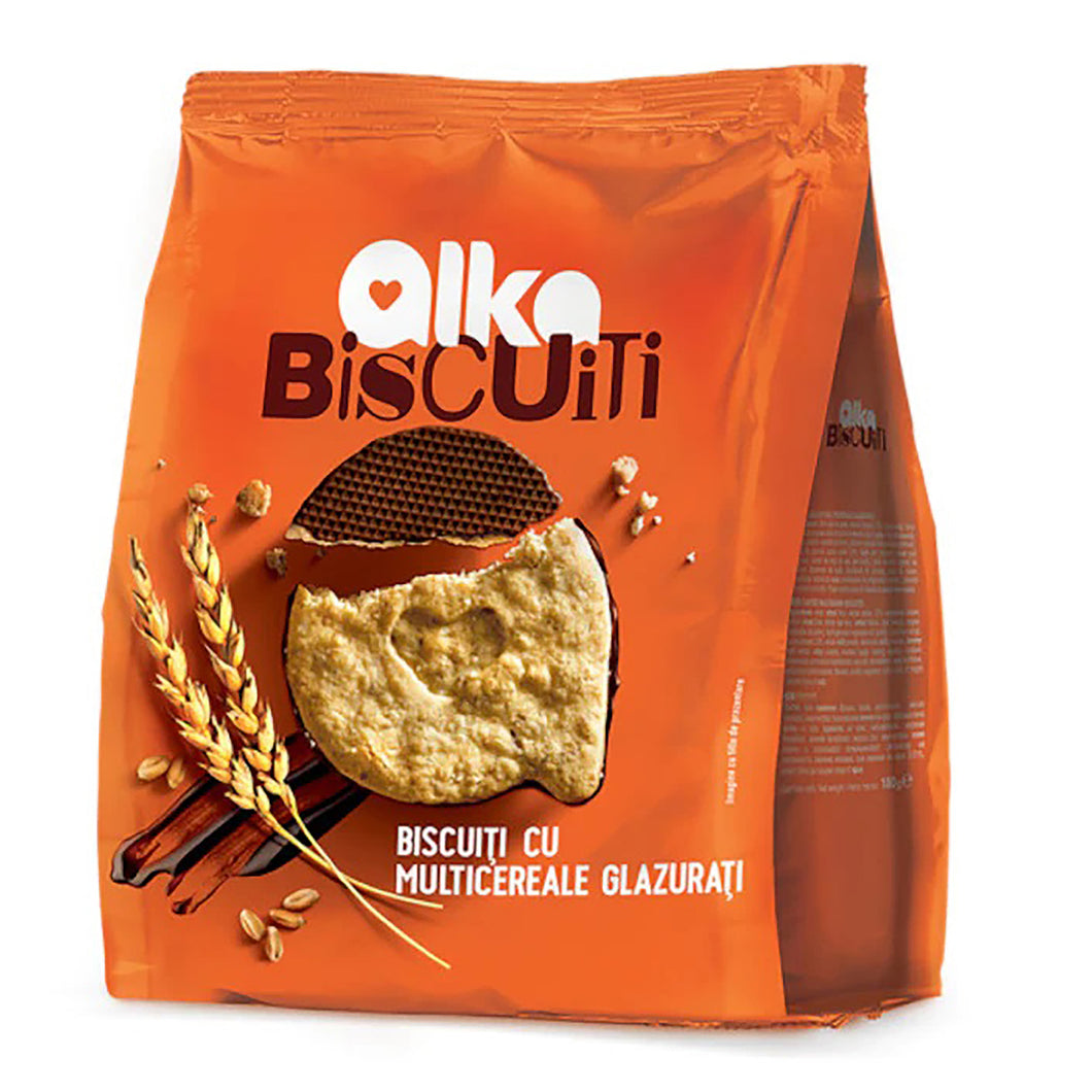 BISCUITI ALKA MULTICEREALE GLAZURATI 180G