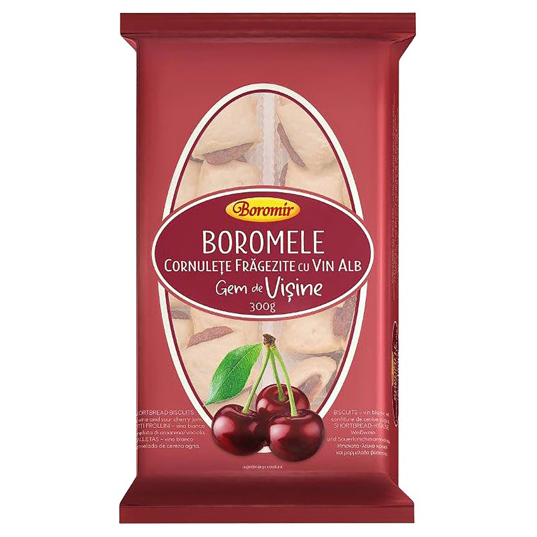 CORNULETE BOROMIR CU VIN ALB SI VISINE 300G